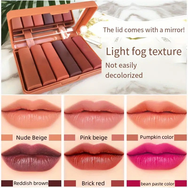 6 Pcs Matte Misty Lipstick Set